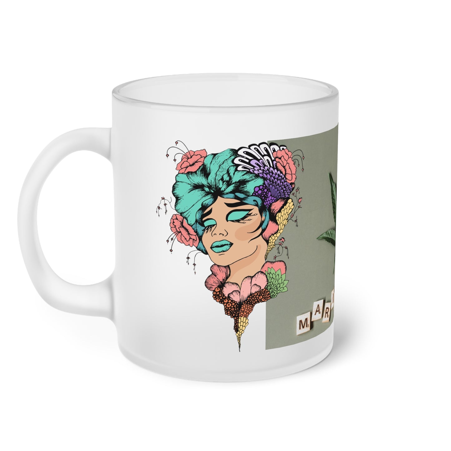 Marijuana Frosted Glass Mug