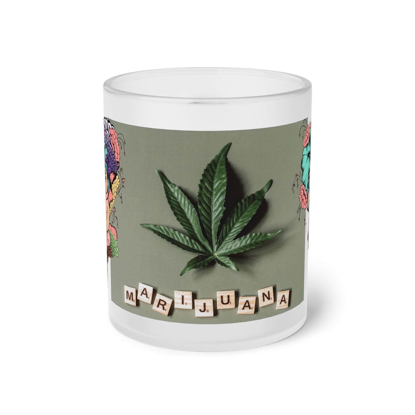 Marijuana Frosted Glass Mug