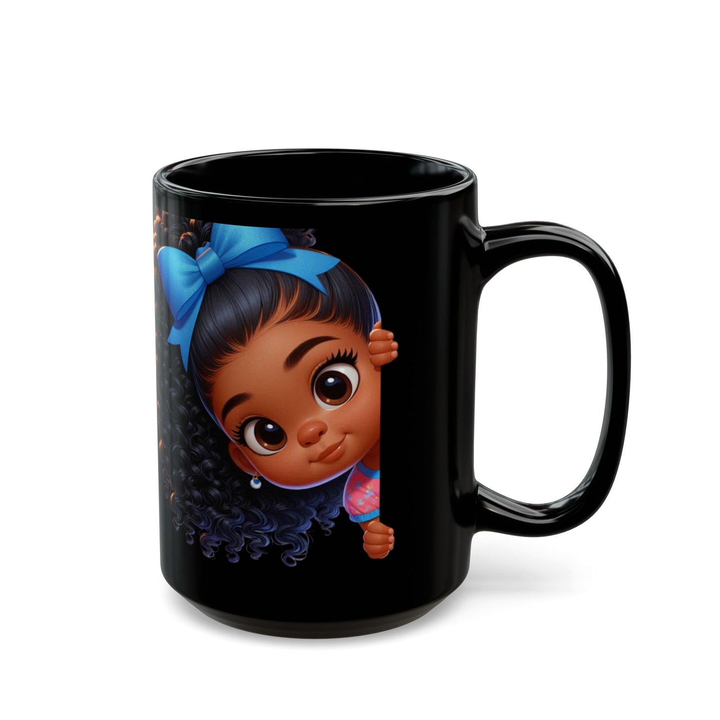 Cute  Girl Black Mug - 11oz & 15oz | Perfect Gift for Kids & Collectors