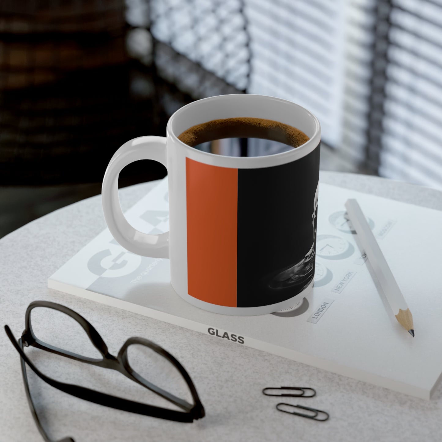 Bold Black & Orange Jumbo Mug | 20oz Unique Coffee Cup