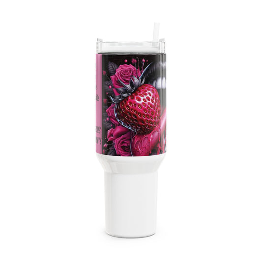 40oz Strawberry & Roses Tumbler - Fun and Quirky Drinkware