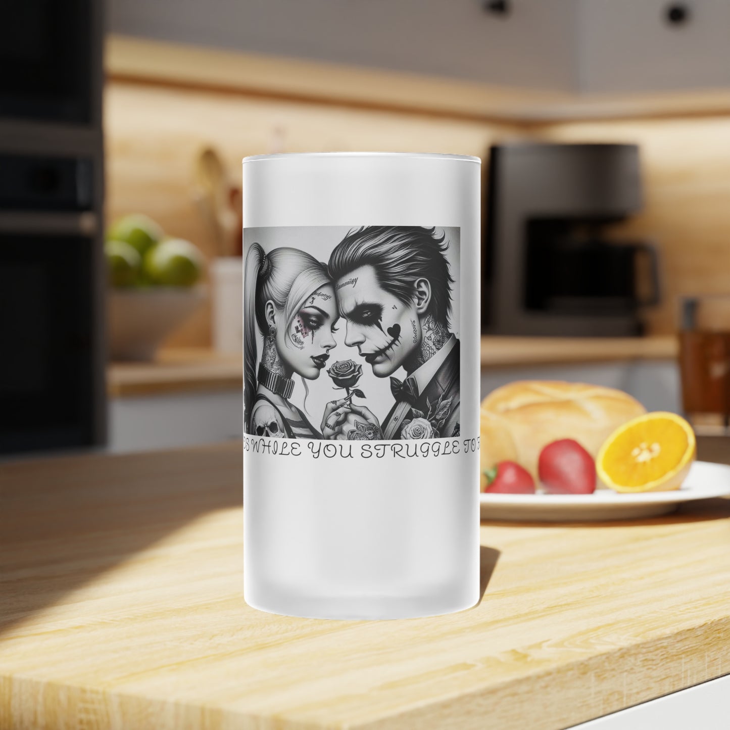 Frosted Glass Beer Mug - Struggle Together - Couples Gift