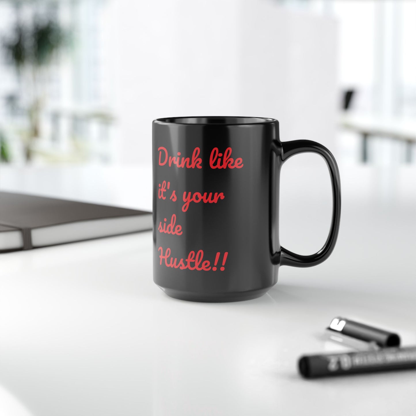 Side-Hustle Black Mug - 15oz | Motivational Coffee Cup