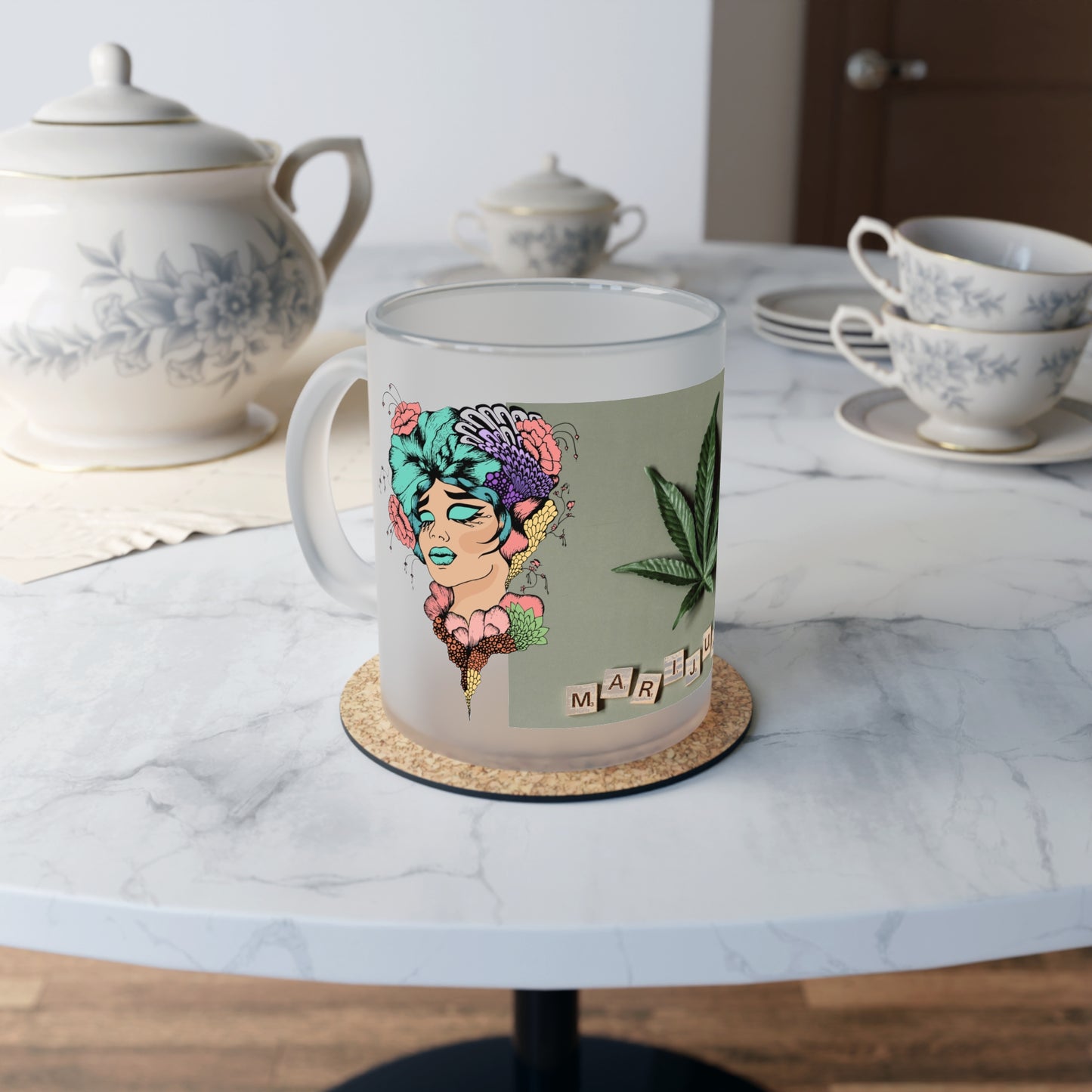 Marijuana Frosted Glass Mug