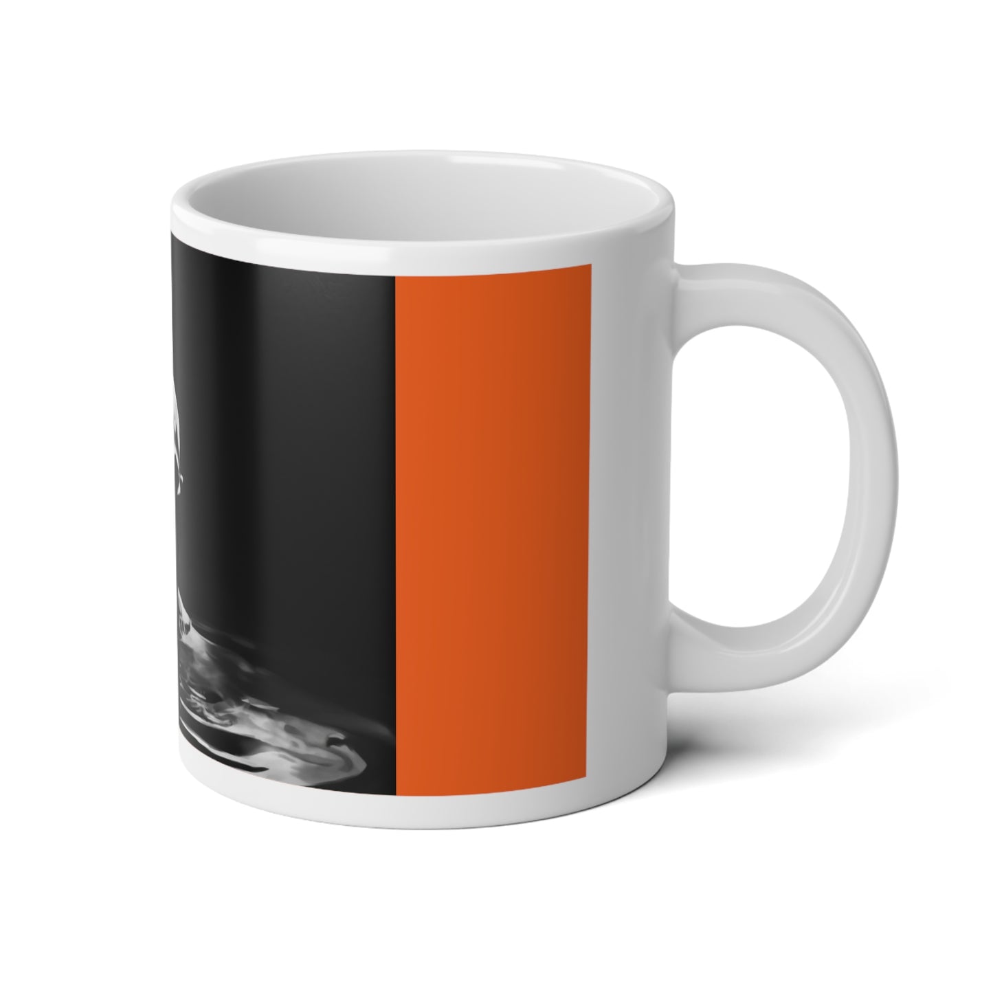 Bold Black & Orange Jumbo Mug | 20oz Unique Coffee Cup